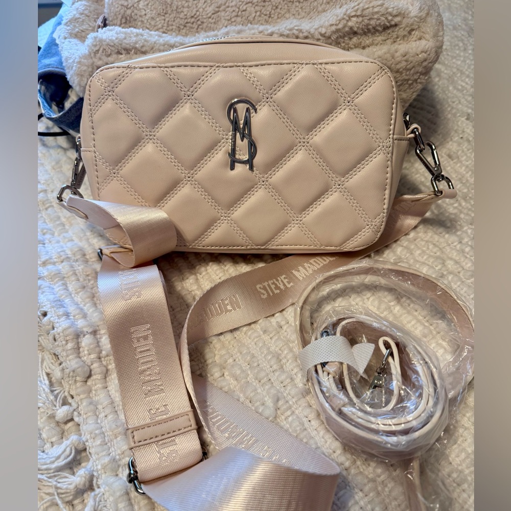 Steve Madden Blush Quilted Crossbody Bag